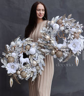 Kit 2 Guirlandas Natalinas Luxuosas White - 65CM